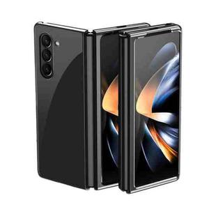 For Samsung Galaxy Z Fold5 5G Electroplating Transparent PC Shockproof Phone Case(Black)