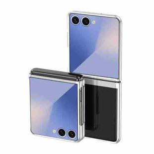 For Samsung Galaxy Z Flip7 5G Electroplating Transparent Shockproof Phone Case(Silver)