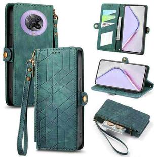 For Xiaomi Redmi K30 Pro Geometric Zipper Wallet Side Buckle Leather Phone Case(Green)