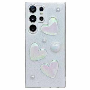 For Samsung Galaxy S21 Ultra 5G Love Epoxy TPU Protective Case(Transparent)