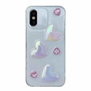 For iPhone X/XS Love Epoxy TPU Phone Case(Pink)