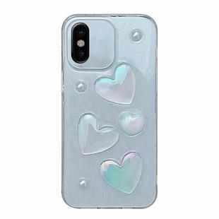 For iPhone X / XS Love Epoxy TPU Phone Case(Transparent)