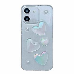 For iPhone 12 Love Epoxy TPU Phone Case(Transparent)