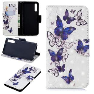 3D Colored Drawing Pattern Horizontal Flip Leather Case for Samsung Galaxy A7&A750, with Holder & Card Slots & Wallet(Butterflies)