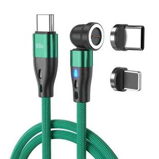 ENKAY PD60W Type-C to Type-C / 8 Pin Magnetic 540 Degrees Rotating Fast Charging Cable, Length:1m(Green)