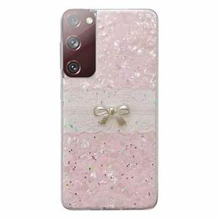 For Samsung Galaxy S20 FE Shell Pattern Bow TPU Phone Protective Case(Pink)