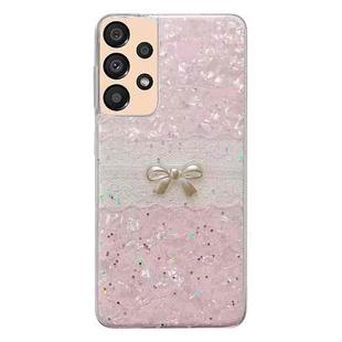 For Samsung Galaxy A33 5G Shell Pattern Bow TPU Phone Protective Case(Pink)