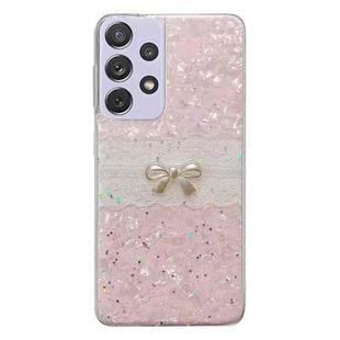 For Samsung Galaxy A72 4G/5G Shell Pattern Bow TPU Phone Protective Case(Pink)