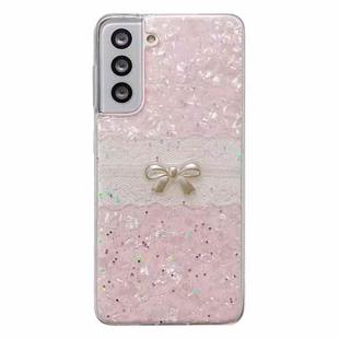 For Samsung Galaxy S21+ 5G Shell Pattern Bow TPU Phone Protective Case(Pink)