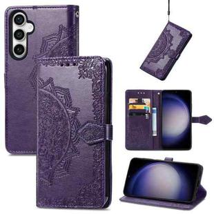 For Samsung Galaxy S23 FE 5G Mandala Flower Embossed Leather Phone Case(Purple)