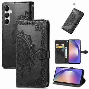 For Samsung Galaxy A55 5G Mandala Flower Embossed Leather Phone Case(Black)