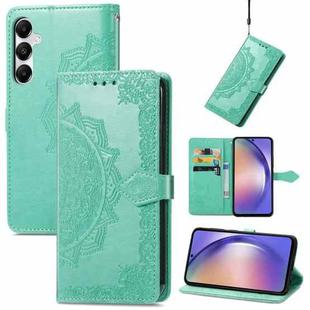 For Samsung Galaxy A55 5G Mandala Flower Embossed Leather Phone Case(Green)