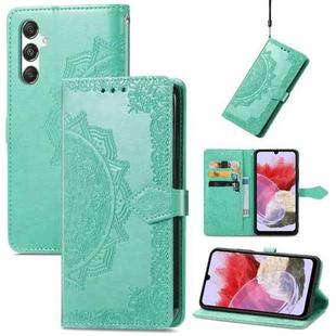 For Samsung Galaxy M34 5G Mandala Flower Embossed Leather Phone Case(Green)