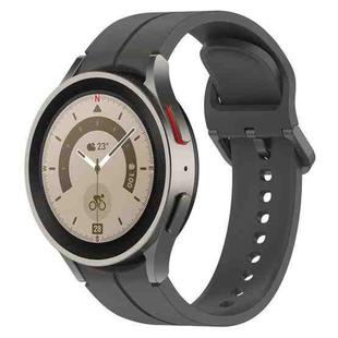 For Samsung Galaxy Watch 6 / 6 Classic Grooved Color Buckle Silicone Watch Band(Dark Gray)