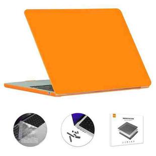 For MacBook Air 15.3 A2941 ENKAY US Version 3 in 1 Matte Protective Case with TPU Keyboard Film & Anti-dust Plugs(Orange)