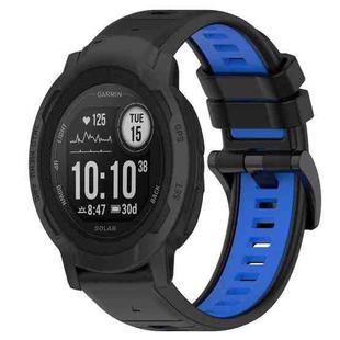 For Garmin  Instinct 2 Solar 22mm Sports Two-Color Silicone Watch Band(Black+Blue)
