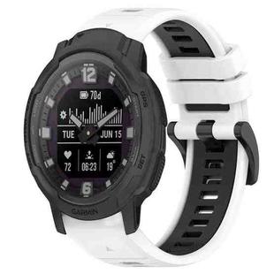 For Garmin Instinct Crossover 22mm Sports Two-Color Silicone Watch Band(White+Black)