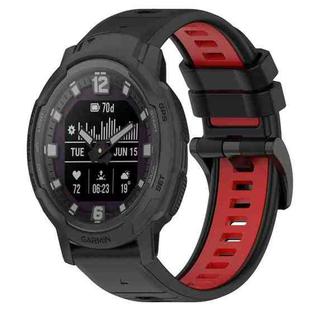 For Garmin Instinct Crossover 22mm Sports Two-Color Silicone Watch Band(Black+Red)