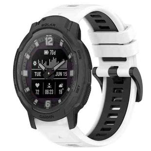 For Garmin Instinct Crossover Solar 22mm Sports Two-Color Silicone Watch Band(White+Black)