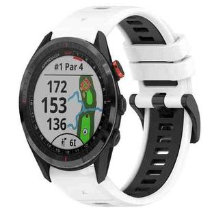 For Garmin Approach S62 22mm Sports Two-Color Silicone Watch Band(White+Black)