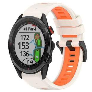 For Garmin Approach S62 22mm Sports Two-Color Silicone Watch Band(Starlight+Orange)