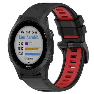 For Garmin Forerunner 945 22mm Sports Two-Color Silicone Watch Band(Black+Red)