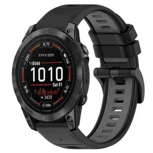 For Garmin Epix Pro 42mm 20mm Sports Two-Color Silicone Watch Band(Black+Grey)