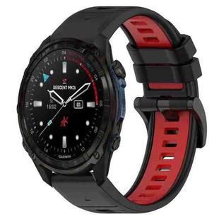 For Garmin Descent Mk3i 43mm 20mm Sports Two-Color Silicone Watch Band(Black+Red)