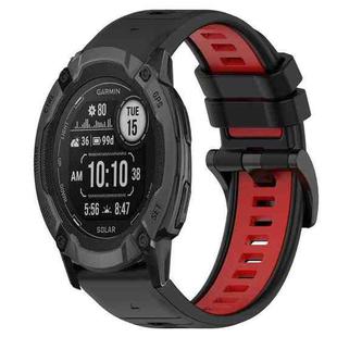 For Garmin Instinct 2X Solar 26mm Sports Two-Color Silicone Watch Band(Black+Red)