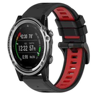 For Garmin Descent MK 1 26mm Sports Two-Color Silicone Watch Band(Black+Red)