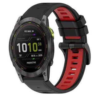 For Garmin Enduro 3 Sports Two-Color 26mm Silicone Watch Band(Black+Red)