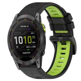 For Garmin Enduro 3 Sports Two-Color 26mm Silicone Watch Band(Black+Lime Green)