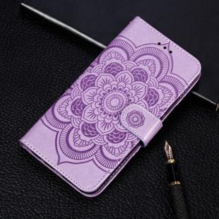 Mandala Embossing Pattern Horizontal Flip Leather Case for Huawei Honor 10 Lite(2019) & P Smart 2019 , with Holder & Card Slots & Wallet & Photo Frame &  Lanyard(Purple)
