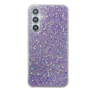 For Samsung Galaxy S24 5G Glitter Sequins Epoxy TPU Phone Case(Purple)