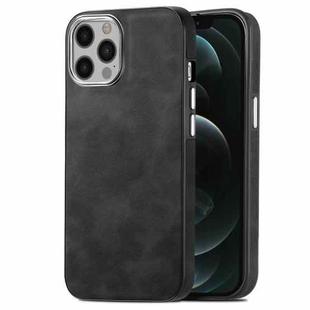 For iPhone 12 Pro Max Skin-Feel Electroplating TPU Shockproof Phone Case(Black)