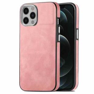 For iPhone 12 Pro Max Skin-Feel Electroplating TPU Shockproof Phone Case(Pink)