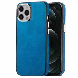 For iPhone 12 Pro Max Skin-Feel Electroplating TPU Shockproof Phone Case(Blue)
