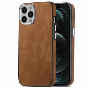 For iPhone 12 Pro Max Skin-Feel Electroplating TPU Shockproof Phone Case(Brown)