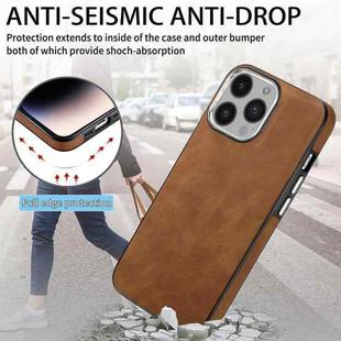 For iPhone 14 Pro Max Skin-Feel Electroplating TPU Shockproof Phone Case(Brown)