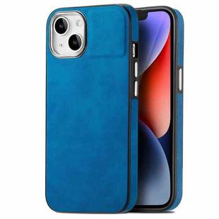 For iPhone 14 Plus Skin-Feel Electroplating TPU Shockproof Phone Case(Blue)