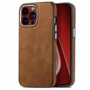 For iPhone 15 Pro Max Skin-Feel Electroplating TPU Shockproof Phone Case(Brown)