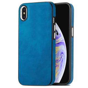 For iPhone XR Skin-Feel Electroplating TPU Shockproof Phone Case(Blue)