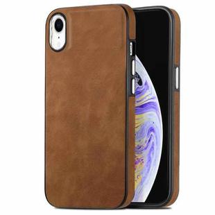 For iPhone XR Skin-Feel Electroplating TPU Shockproof Phone Case(Brown)