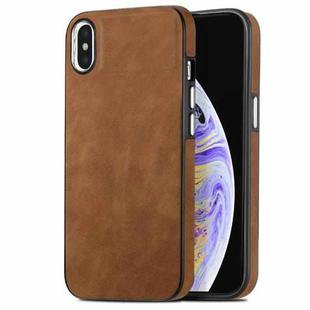 For  iPhone XS Max Skin-Feel Electroplating TPU Shockproof Phone Case(Brown)