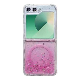 For Samsung Galaxy Z Flip7 Magsafe Glitter TPU Phone Case(Pink)