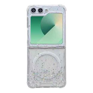 For Samsung Galaxy Z Flip7 Magsafe Glitter TPU Phone Case(White)