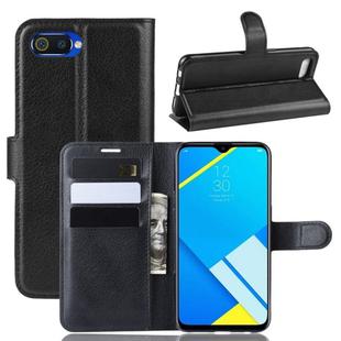 Litchi Texture Horizontal Flip Leather Case for OPPO Realme C2/OPPO A1K, with Wallet & Holder & Card Slots(black)