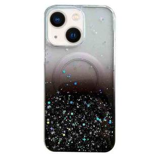For iPhone 14 MagSafe Glitter Hybrid Clear TPU Phone Case(Black)