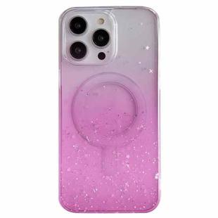 For iPhone 14 Pro Max Glitter MagSafe Hybrid Clear TPU Phone Case(Pink)