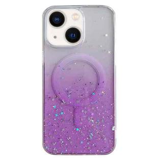 For iPhone 13 MagSafe Glitter Hybrid Clear TPU Phone Case(Purple)